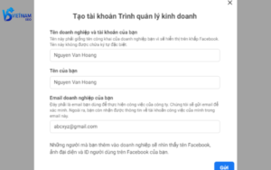 Tạo tài khoản BM Facebook như thế nào