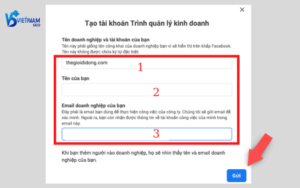 Tạo tài khoản quảng cáo và trình quản lý doanh nghiệp